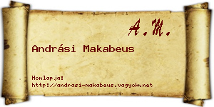 Andrási Makabeus névjegykártya